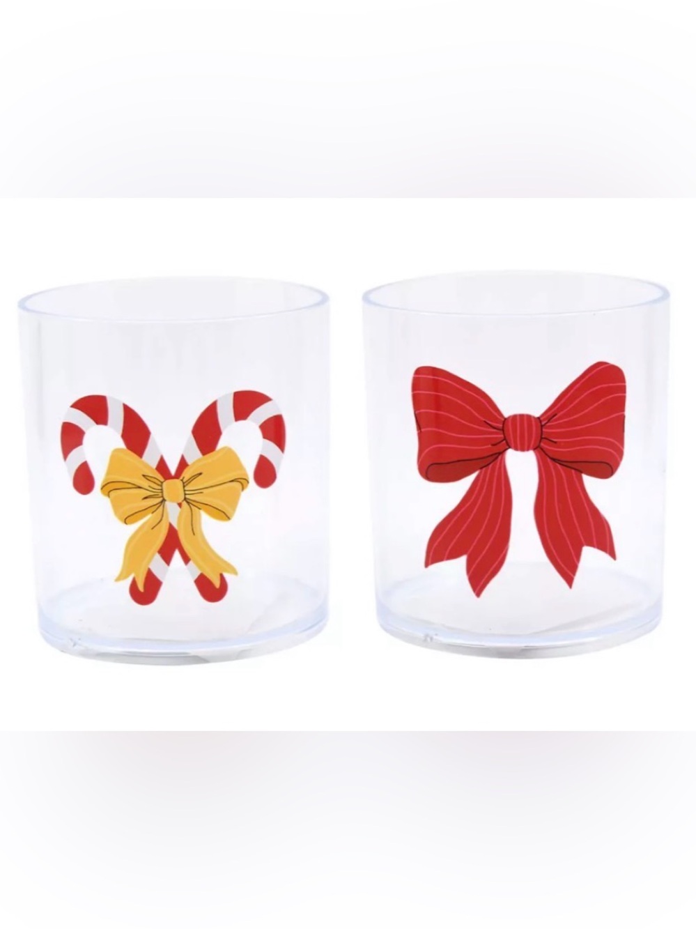 2-pk. holiday Plastic Cups with Bows from New View Gifts & Accessories NWT